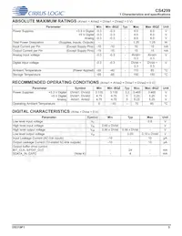 CS4299-BQZR Datasheet Page 5