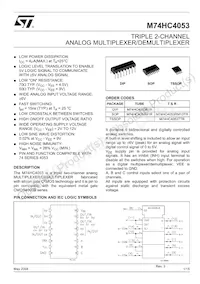 M74HC4053RM13TR Datasheet Cover