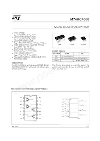 M74HC4066TTR Datasheet Cover