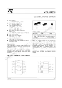 M74HC4316RM13TR Datasheet Cover
