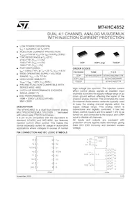 M74HC4852TTR Datasheet Cover