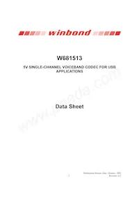 W681513SG Datasheet Cover