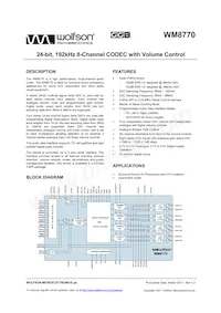 WM8770SIFT/RV Datasheet Cover