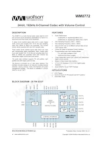 WM8772SEDS/RV Datasheet Cover