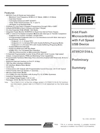 AT89C5131A-PLTUL Datenblatt Cover