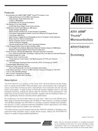 AT91FR40161-CI Datasheet Cover