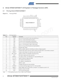ATA6617-P3QW Datasheet Page 2