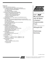ATTINY2313V-10PI Datenblatt Cover