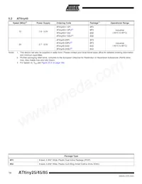 ATTINY85V-10SI Datasheet Page 10