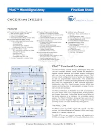 CY8C22213-24SIT Datenblatt Cover