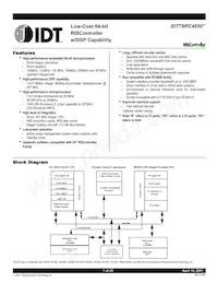 IDT79RV4650-267DP Datenblatt Cover