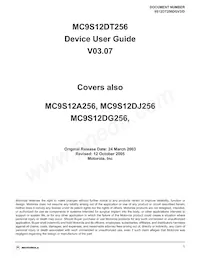 MC9S12DT256VFUE Datenblatt Cover