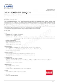 ML610Q432A-NNNTC03A7 Datasheet Cover