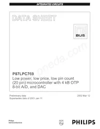 P87LPC769HD Datasheet Cover