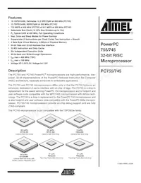 PCX755CVZFU400LE Datasheet Cover