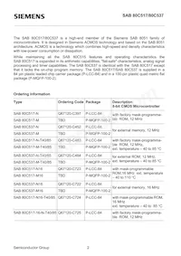 SAB80C537-N Datasheet Page 3