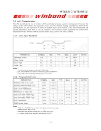 W78E051C40PL Datasheet Page 14