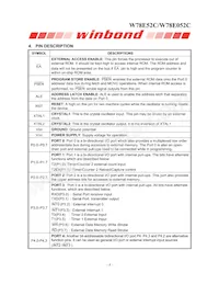 W78E052C40PL數據表 頁面 4