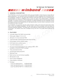 W78E054C40PL Datasheet Page 3
