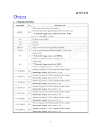 W78E378 Datasheet Pagina 4