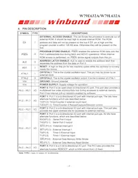 W79L632A25DL Datasheet Page 4