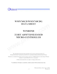 W90N740CDG Datasheet Copertura