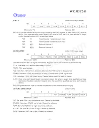 W925G240 Datasheet Page 22