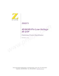 Z86D7308VSC00TR Datasheet Cover