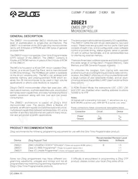 Z86E2116VSC00TR Datasheet Cover