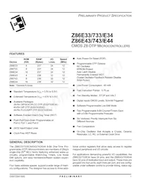 Z86E3312PEC Datasheet Cover