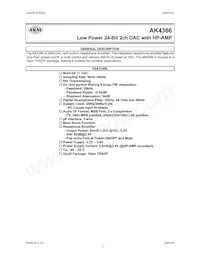 AK4366VT Datasheet Copertura