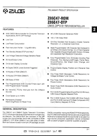 Z86E4704PSG Datasheet Cover
