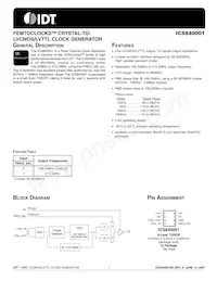 840001BGLFT 데이터 시트 표지