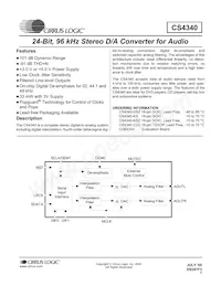 CS4340-KSZR Datasheet Copertura