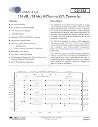 CS4362-KQZ/E Datasheet Copertura