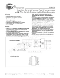 CY22150KFI Datasheet Cover