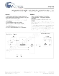 CY25702FLXCT Datenblatt Cover