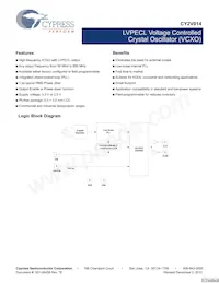 CY2V014FLXIT Datasheet Cover