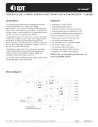 ICS290PGT Datasheet Cover