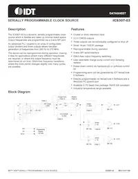ICS307G-03T Datasheet Cover