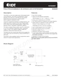 ICS341MPT Datasheet Cover