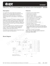 ICS345RPT Datasheet Cover