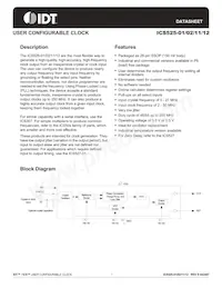 ICS525RI-11T Datasheet Cover
