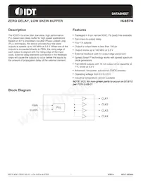 ICS574MT Datasheet Cover