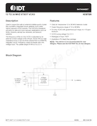 ICS726TLFT Datasheet Cover