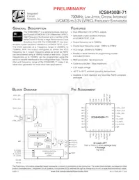 ICS8430BYI-71LFT Datasheet Cover