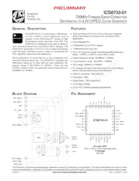 ICS8733BY-01LFT Datasheet Cover