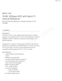 MAX11160EUB+T Datasheet Cover