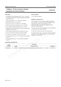 TDA8784HL/C5 Datasheet Page 2