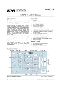 WM8213SCDS/RV Datenblatt Cover